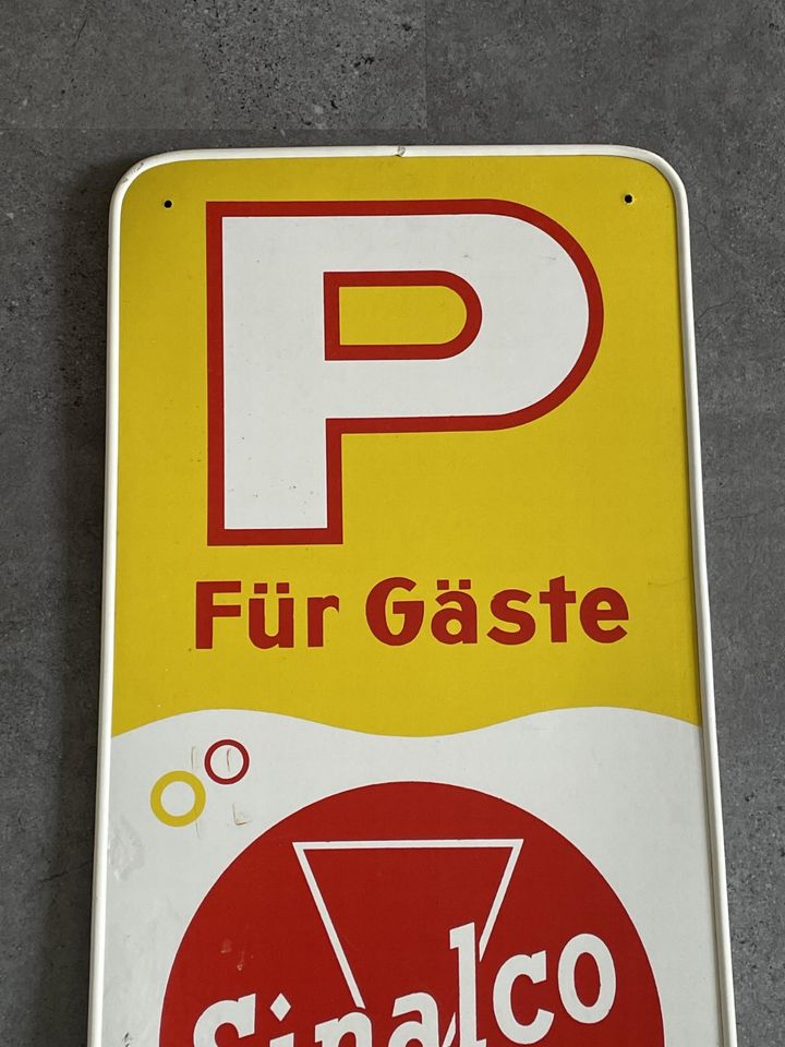 Sinalco Schild, P für Gäste, Gelb, Parken, top selten in Hohentengen