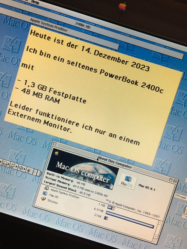 Apple PowerBook 2400c 180 Mhz - Nautilus Comet - 40 MB macOS 8.1 in Limbach-Oberfrohna