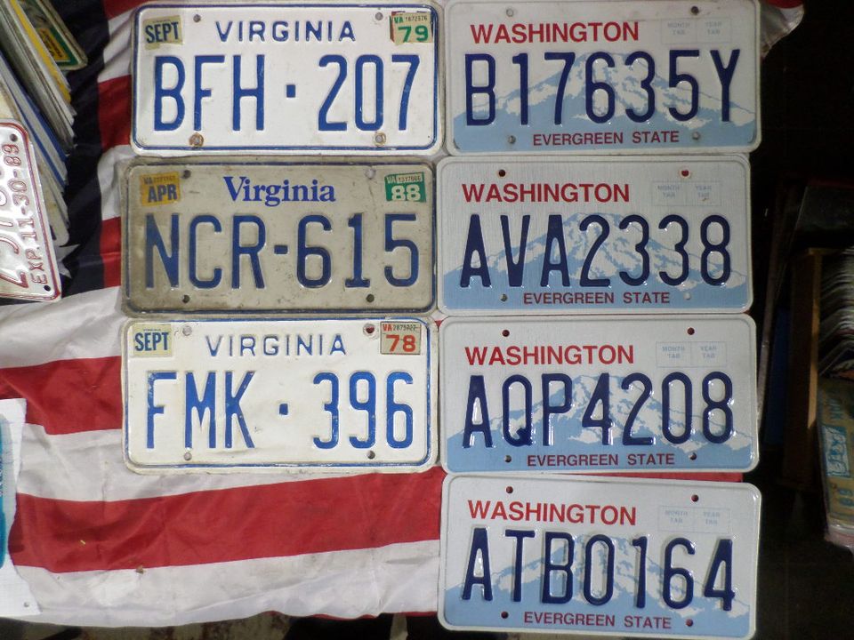 Virginia und Washington US Kennzeichen License Plate in Wabern