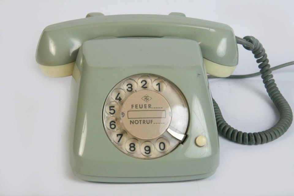 Telefon TN Wählscheiben 5-M grau türkis Sammler Deko vintage in Berching