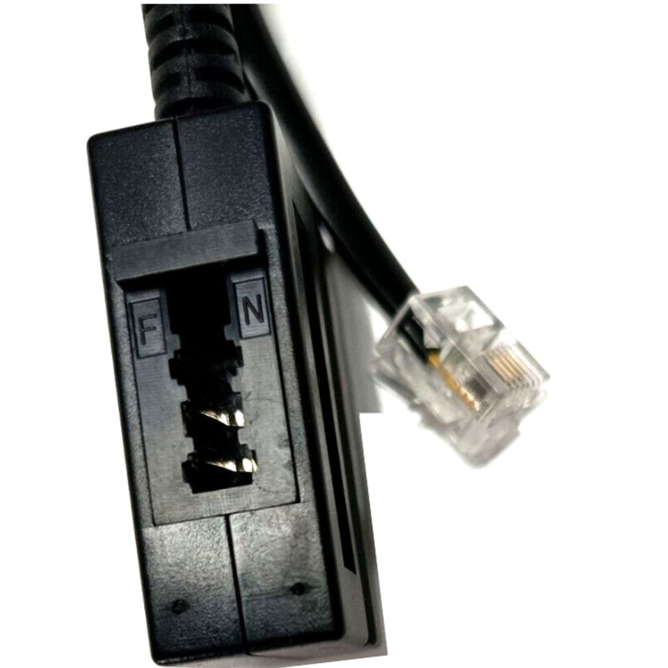 RJ11 Telefon Festnetz Adapter Kabel KURZ TAE F + N Buchse analog in Hemsbach