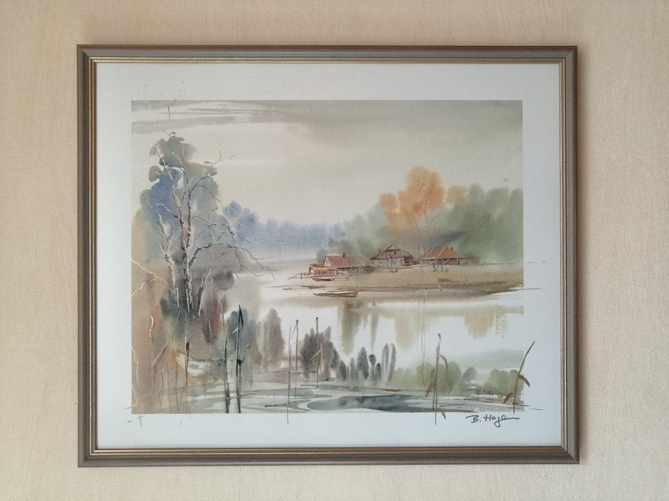 2 Aquarell-Bilder / Kunstdrucke von B. Hagen in Glückstadt