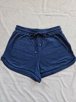 Stoffshorts Lochmuster dunkelblau schnüren leicht high waist Hose Nordrhein-Westfalen - Uedem Vorschau