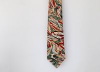 gemusterte Krawatte, grün-beige-rot, Seide Saarland - Ottweiler Vorschau