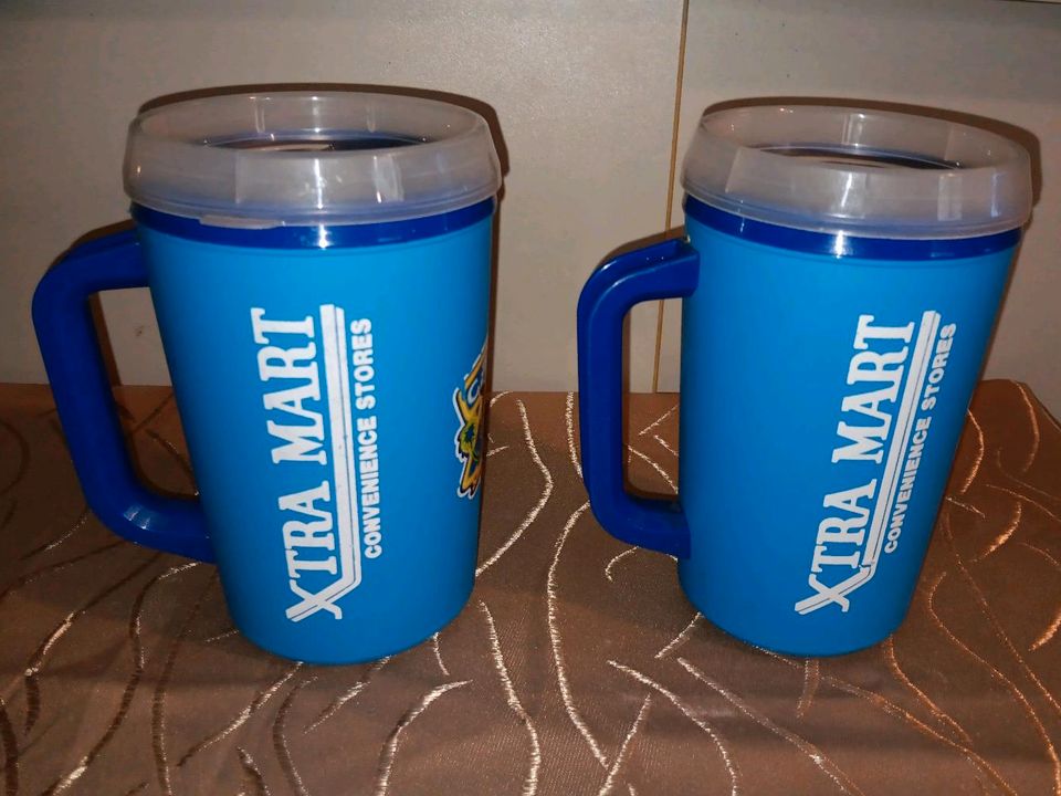 2 Stück Vintage Thermo "Aladdin" Becher "XTRA MART"Sammler... in Bretzenheim