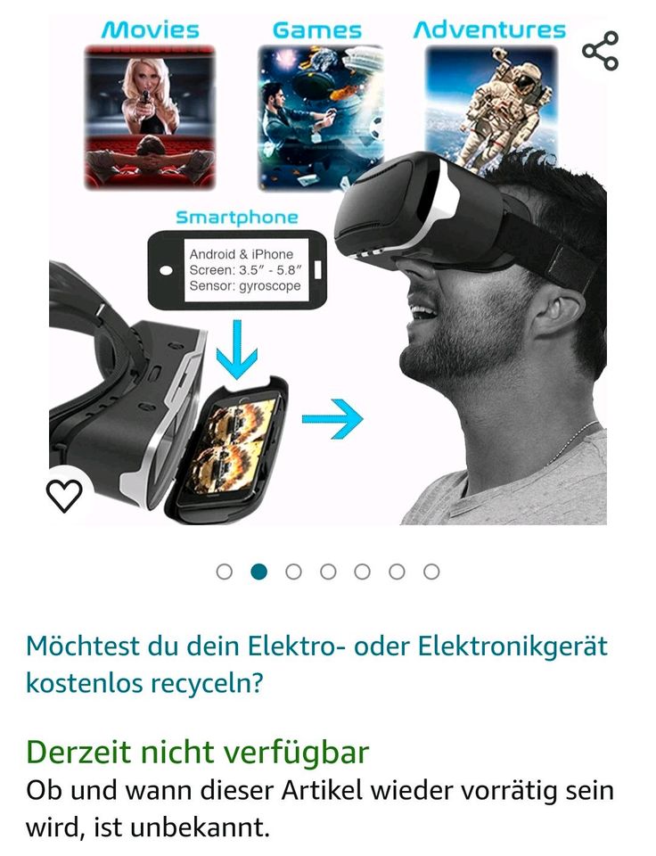 VR - Brille mit Bluetooth Fernbedienung in Leer (Ostfriesland)