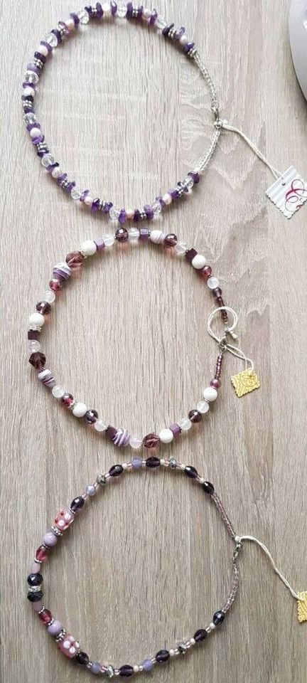 ♥️ NEU tolle Ketten Amethyst Süßwasser Perlen silber Swarovski in Moers