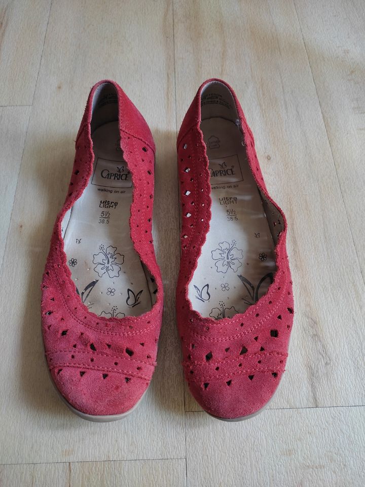 Caprice Ballerinas Slipper, Halbschuhe Wildleder, Rot, Gr. 38,5 in Tübingen