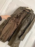 Echtleder Mantel braun Kaki weiches Leder wie neu vintage Sachsen-Anhalt - Halle Vorschau