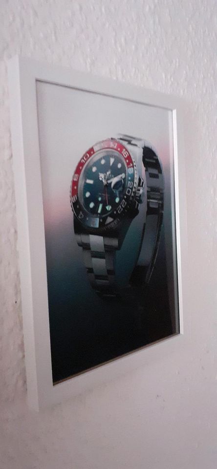 Rolex GMT-Master II Pepsi Bild im Rahmen Uhr Wandbild in Mülheim (Ruhr)