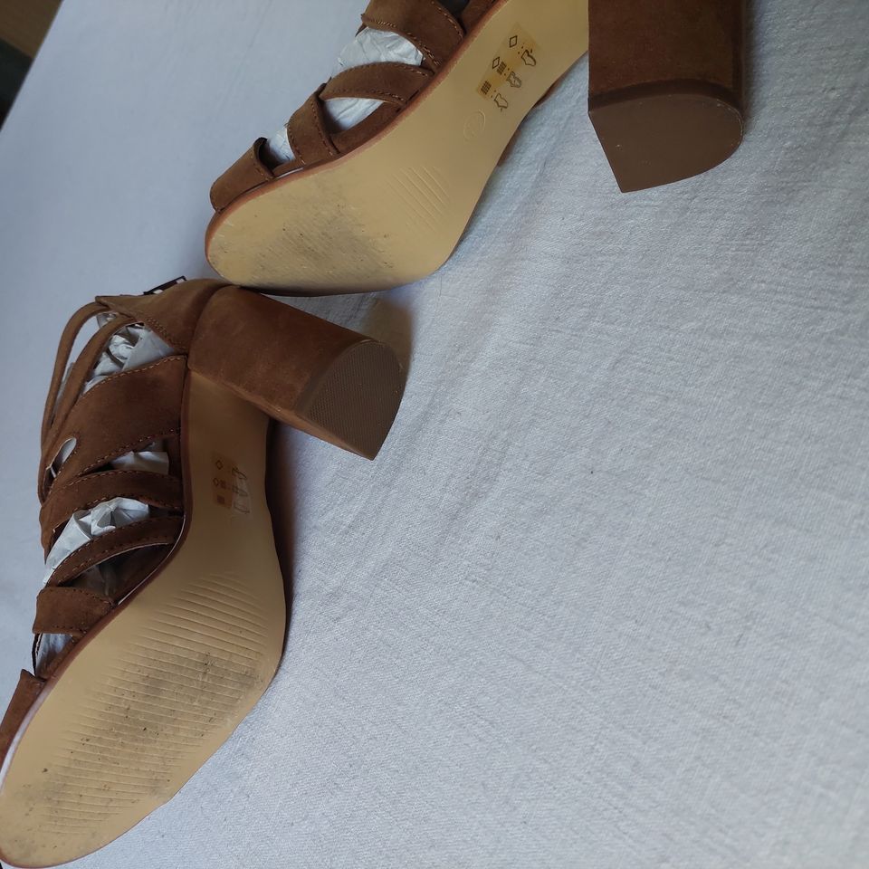 Offene Pumps Sandaletten Cognac - Marke Sacha Gr. 38 2x getragen in Emskirchen