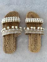 Boho-Stroh-Sandalen mit Quasten & Pompoms – Handgefertigter Look Nordrhein-Westfalen - Neuss Vorschau