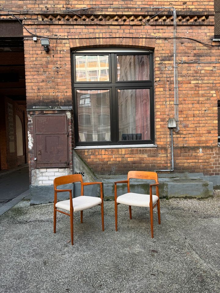 ◤ Armlehnenstuhl Stühle Teak Niels Möller Modell nr 56 Teakholz Dänemark Vintage esszimmerstühle Stuhl chair Schreibtischstuhl Retro Polsterei gepolstert aufgearbeitetet in Berlin