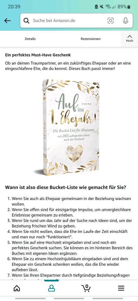 NEU BUCH Auf ins 1. Ehejahr Die Bucket List für Ehepaare idden in Zittau