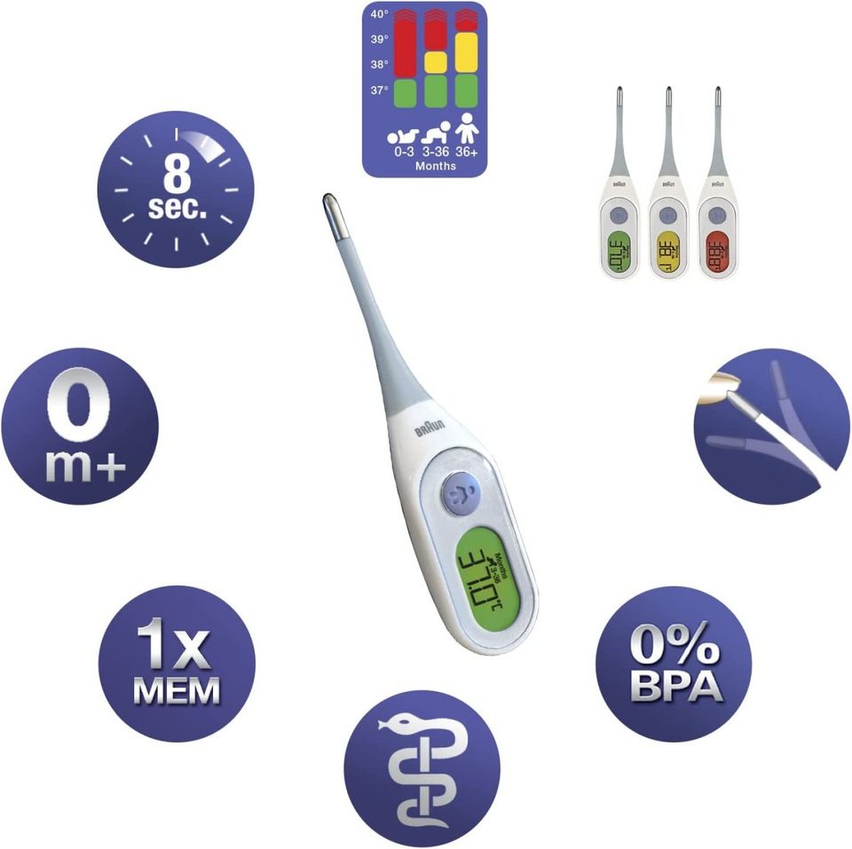 Braun Digital StickThermometer with Age Precision, PRT2000 in Körle