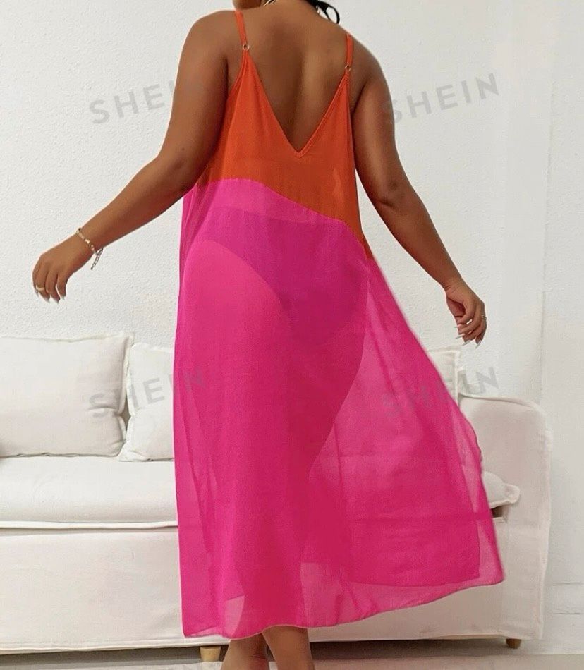 Damen Strandkleid Orange/pink in Lichtenfels