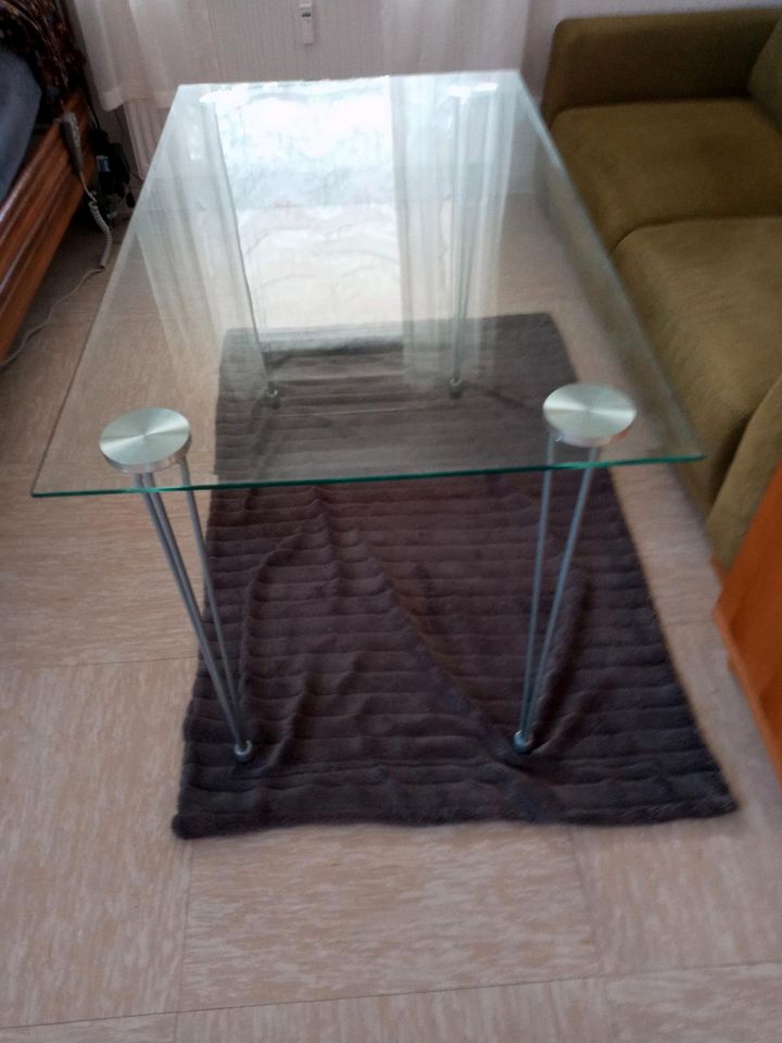 Glas Tisch breit 68cm lang 118cm in Oer-Erkenschwick