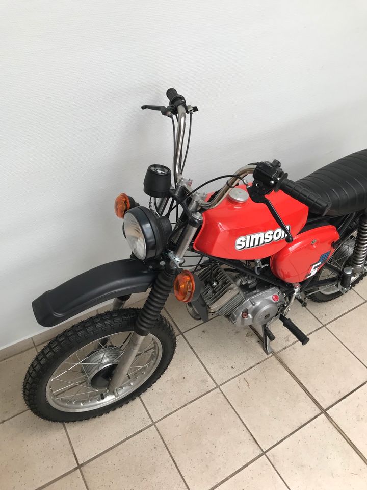 Simson S51 Enduro rot 1986 4 Gang M500 60km/h Papiere Versand * in Calbe (Saale)