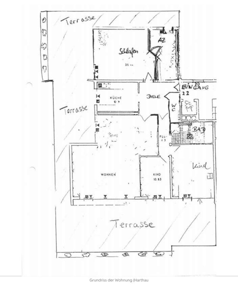 ILIEV IMMOBILIEN: Schön geschnittene und ruhige 5-Zimmer-Dachterrassenwohnung mit Süd-/Westausrichtung in HARLACHING (Harthauser Straße) in München