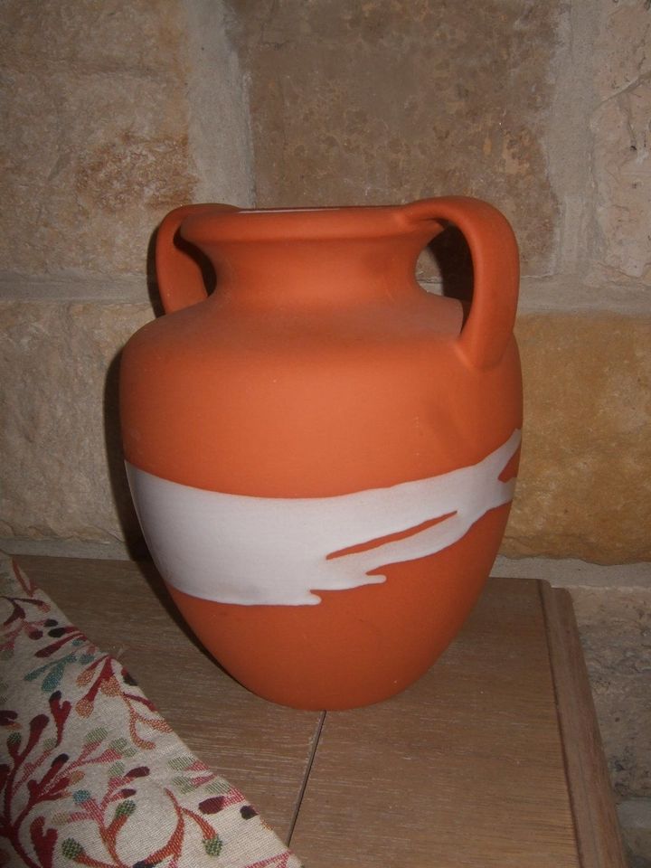 HÜBSCHE KERAMIK VASE / BLUMENVASE TERRAKOTTA - TOP in Felsberg