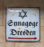 Dresden Synagoge Emaille Schild gewölbt, unrestauriert Bayern - Aschaffenburg Vorschau
