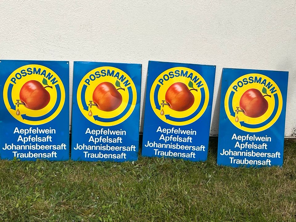 Original Werbe Blechschild - Possmann Apfelsaft in Urmitz