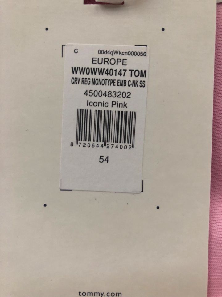 Tommy Hilfiger Gr. 54 CURVE WW0WW40147 Rosa T Shirt in Künzelsau
