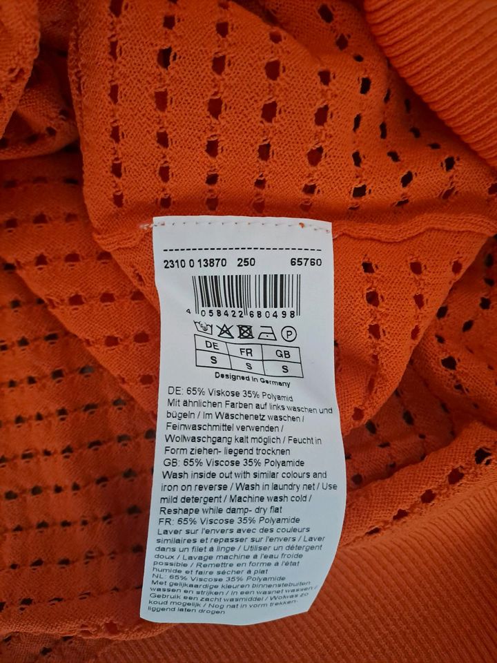 Hallhuber Pullover Gr S Orange, Sommer Kurzarm in Trier