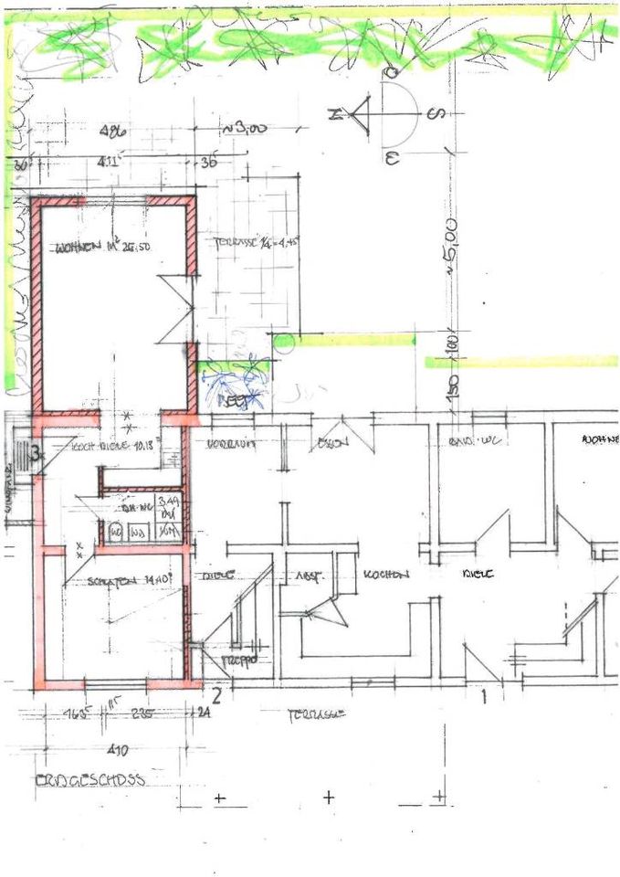 2-Zi, Küche, Bad, ca 58 m² mit Terrasse & ~250m² Gartenanteil in Zützen