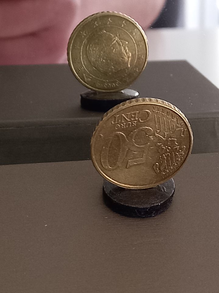 50 Euro Cent Münze Belgien 2002 Fehlprägung Stempeldrehung in Dortmund