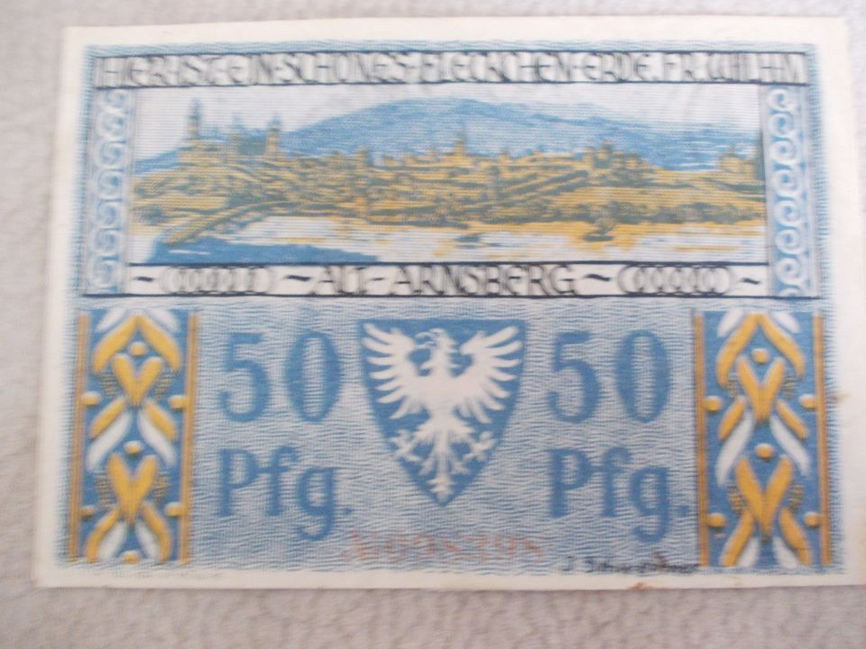 3 x 50Pfg. Sparkasse Arnsberg , 15. Dez. 1921 Magistrat in Sundern (Sauerland)