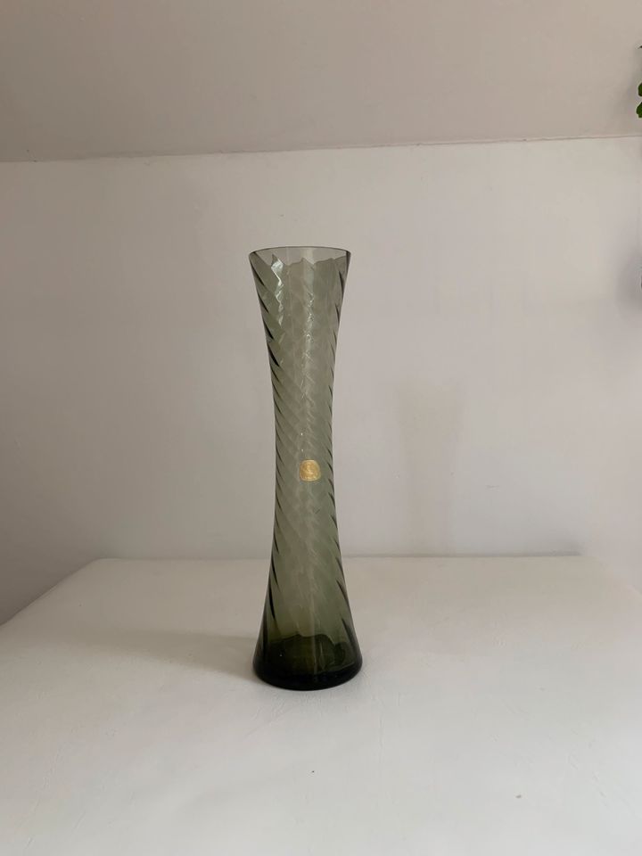 Alfred Taube Vohenstrauss Vase Rauchglas 60er 70er Jahre, Vintage in Neu-Isenburg