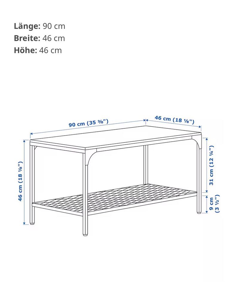 Massivholz mit Metallbeinen Sehr Stabil  Couchtisch Tisch in Kelsterbach