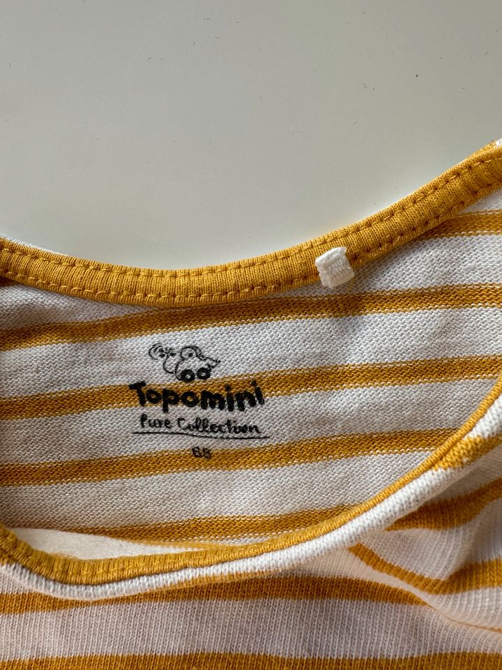 Topomoni Baby Langarm Shirt weiß gelb gestreift Gr. 68 in Düsseldorf