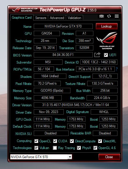 MSI NVIDIA GeForce GTX 970 Gaming 4G (4GB GDDR5) in Griesheim