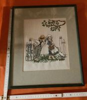 Bild Stickbild Kinder romantisch Handarbeit Rahmen petrol 30 x 36 Nordrhein-Westfalen - Lotte Vorschau