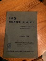 F&S 100 Bj.1954 Ersatzt.-Liste, Preisliste, Oldtimer Literatur Rheinland-Pfalz - Elmstein Vorschau