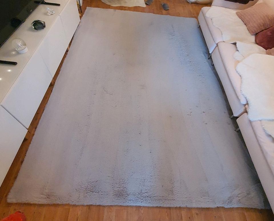 Teppich Fell 200x290cm Silber in Hannover
