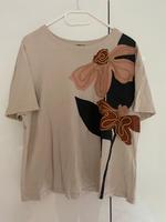T-Shirt Baumwolle Beige mit Golddetail Gr. L C&A Shirt Dithmarschen - Dörpling Vorschau