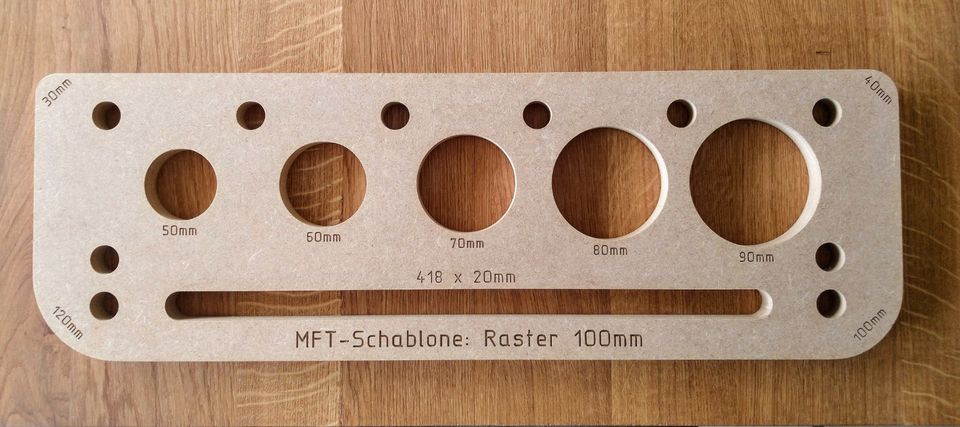 MFT Schablone Raster 100 mm Frässchablone Werkbank Lochplatte in Hemer