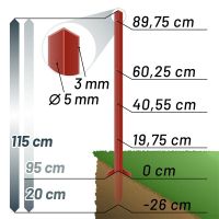 Winkelstahlpfahl 115cm, 3mm, 4x Bohrungen, mit Doppeltritt Nordfriesland - Viöl Vorschau