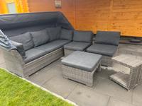 Gartenmöbel Sitzgruppe, Gartenlouge Rattan grau-schwarz 5-teile Bayern - Mering Vorschau