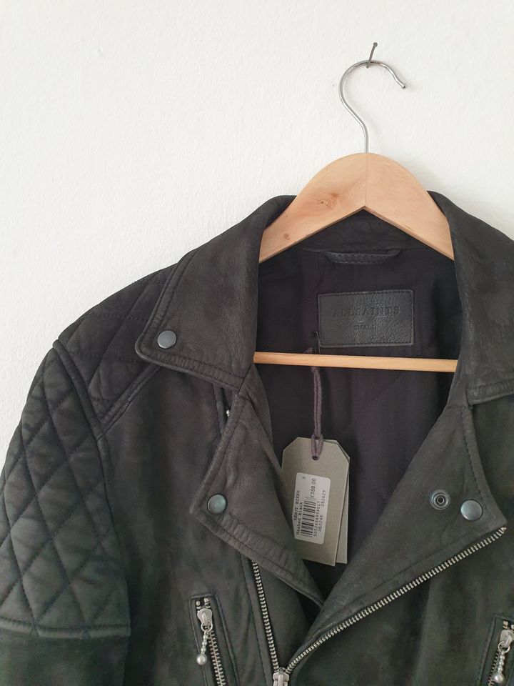 NEU AllSaints LEATHER Wildleder Kenji Biker Jacke Herren Schwarz in Berlin