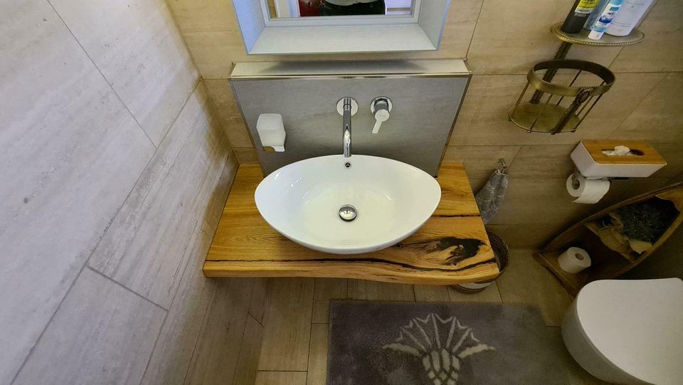 Waschtischplate Massivholz Eiche Epoxidharz Badezimmer in Herford