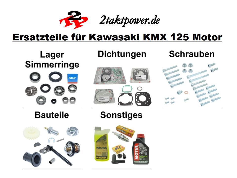 Simmerringe Wellendichtringe Motor Satz für Kawasaki KMX 125 in Sundern (Sauerland)