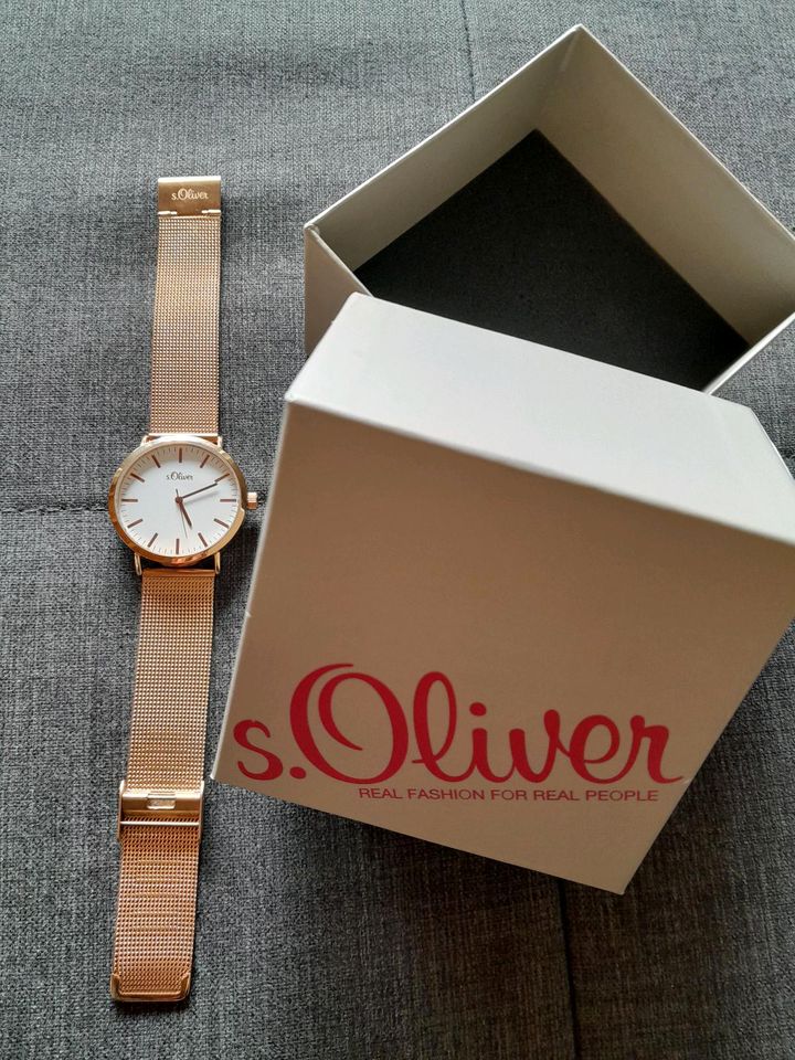 s.Oliver Uhr Armbanduhr Quarz rose mit Edelstahlarmband in Reischach