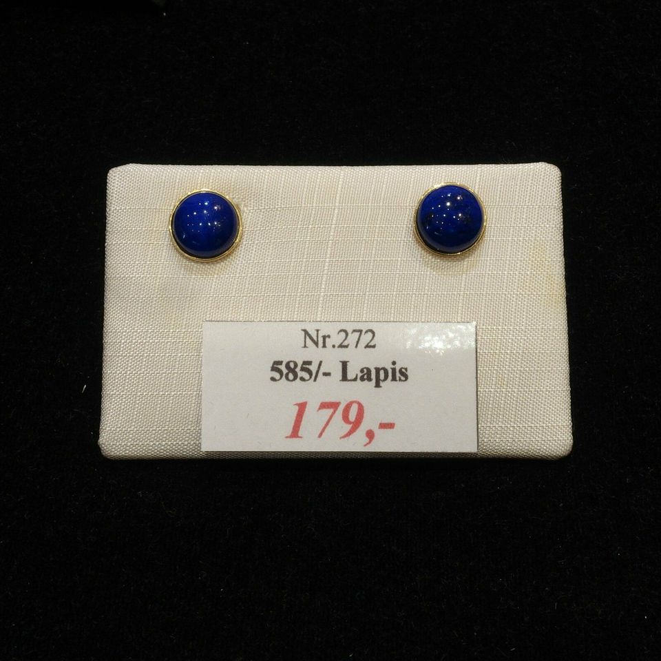 Ohrstecker mit Lapislazuli aus 585er Gold 3,15gr. (Nr. 272) in Hannover