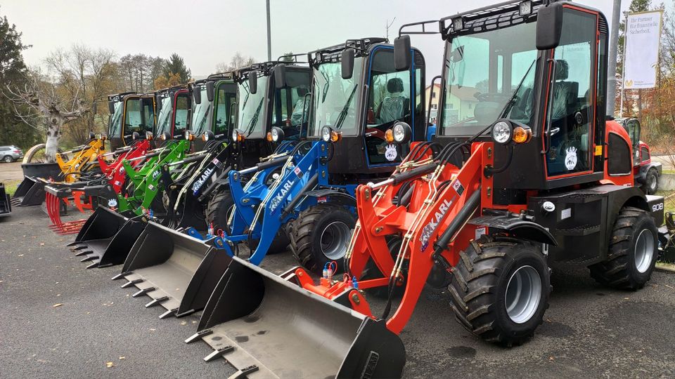 SONDERPREIS !! Radlader inkl. Schaufel + Straßenzulassung + UVV, Hoflader, Kompaktlader, KARL 908 / 809, Lieferung möglich, Sofort verfügbar, kein Kubota, JCB, Cat in Oberthulba