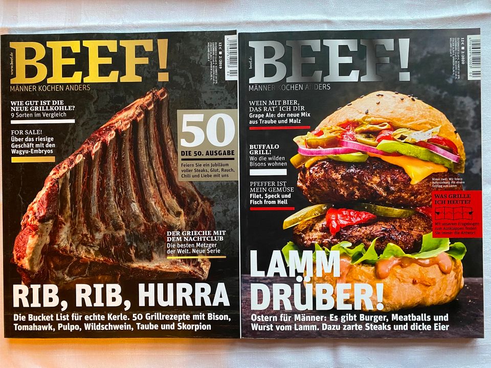 7 x Beef! Zeitschrift Hefte 2/2019 - 2/2020 grillen Grill Rezepte in Sommerach