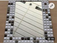 Mosaik Spiegel Handarbeit weiß mit Glitzersteinen Nordrhein-Westfalen - Neuss Vorschau